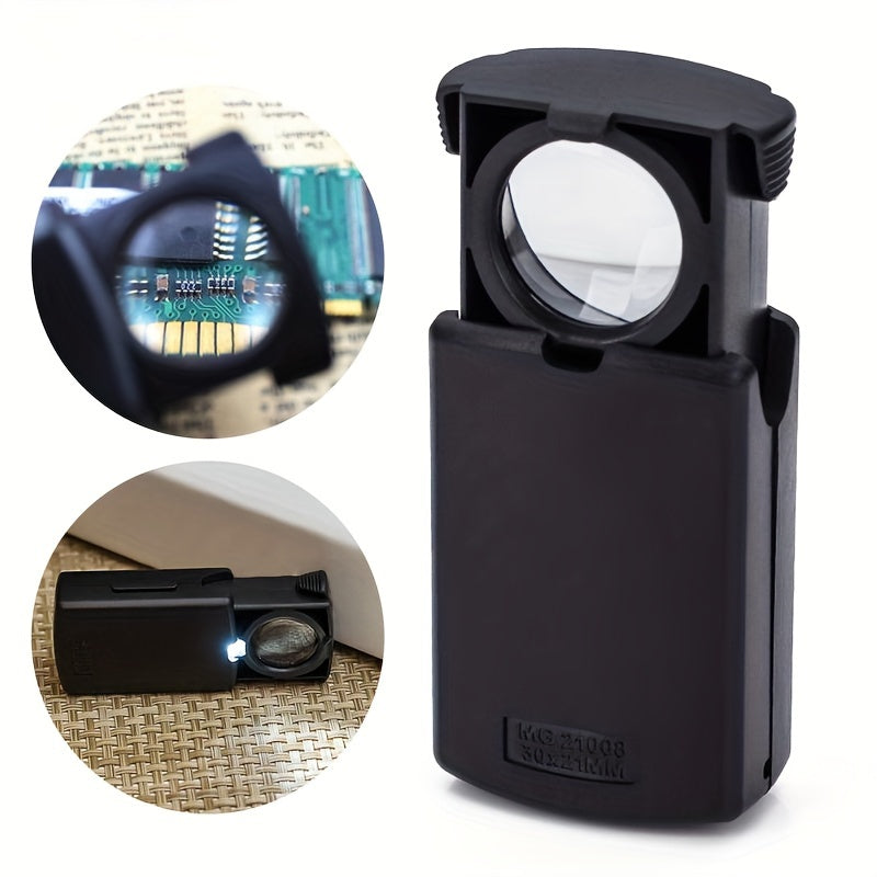 Lighted 30X 21mm Eye Magnifier Loupe With LED Light