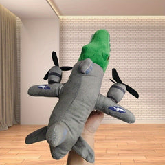 Cute Plush Toy with Green Hoodie & Accents