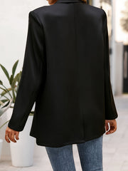 Long Sleeve Blazer Open Front Lapel Blazer - Women's Clothing