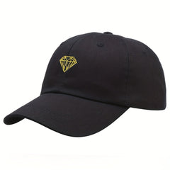 Diamond Pattern Embroidery Baseball Cap Sun Protection Knitted Hat