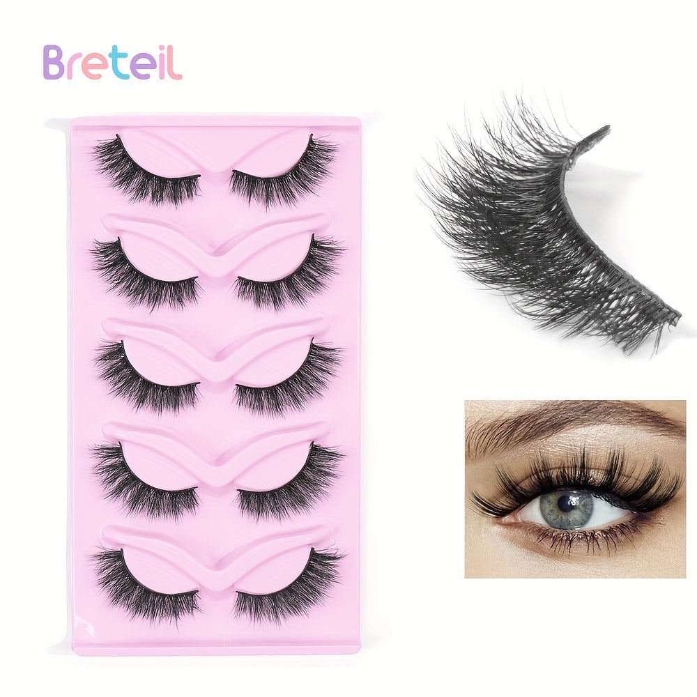 5 Pairs False Eyelashes Thick Fluffy Lashes Extension