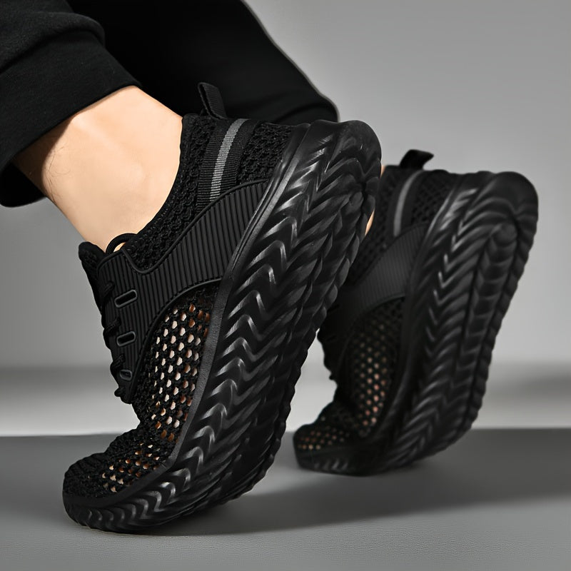 PLUS SIZE Men's Solid Breathable Sneakers Comfy Non Slip Shoes
