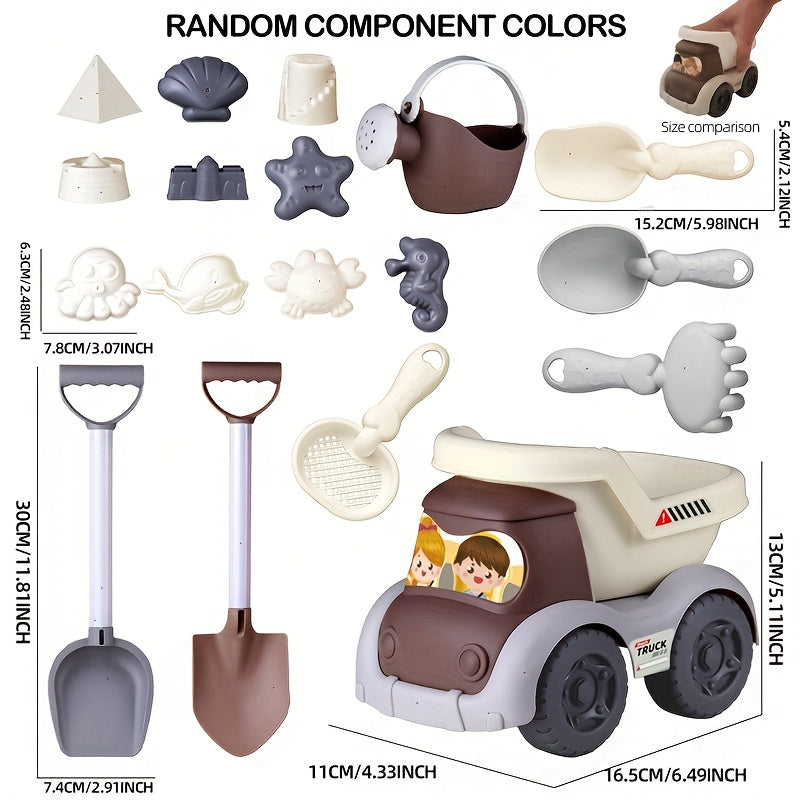 Children's Beach Toy Set with Dump Truck for Sand Digging and Snow Play