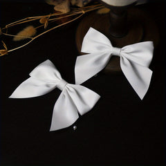 Satin Bowknot Hair Clip Back Head Hair Clip Non slip Duck Billed Clip