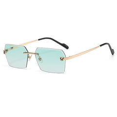 Leopard Rimless Square Sunglasses
