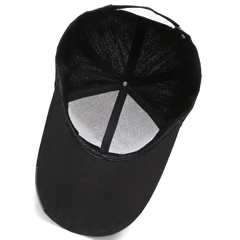 Men's Letter Print Baseball Cap Adjustable Hip Hop Trucker Sun Hat
