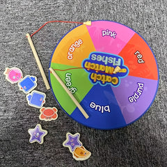 Wooden Fishing Toy: Colorful Shape Matching Game for Kindergarten