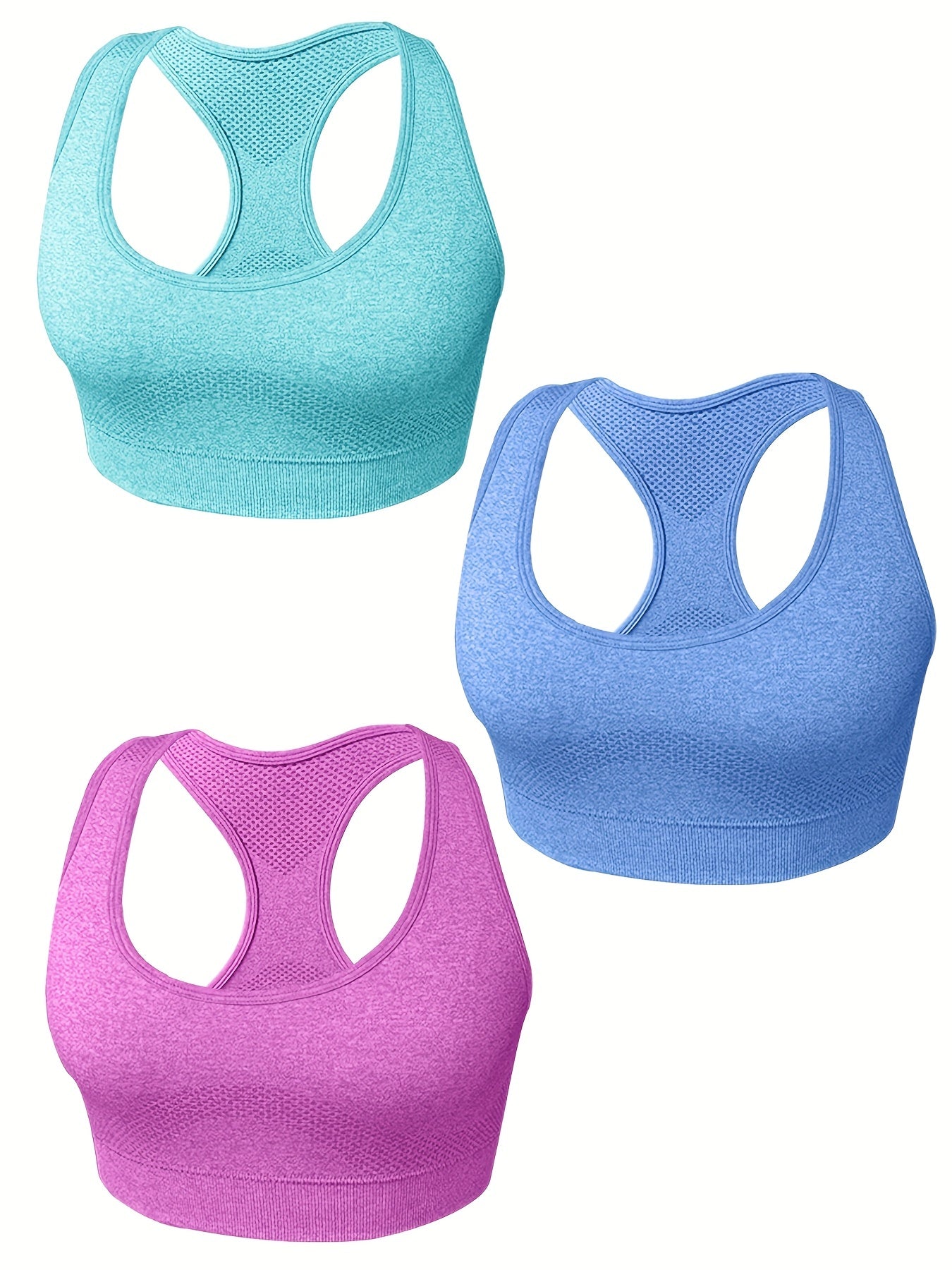 3pcs Solid Yoga Tank Top Sports Bra Sets for Women