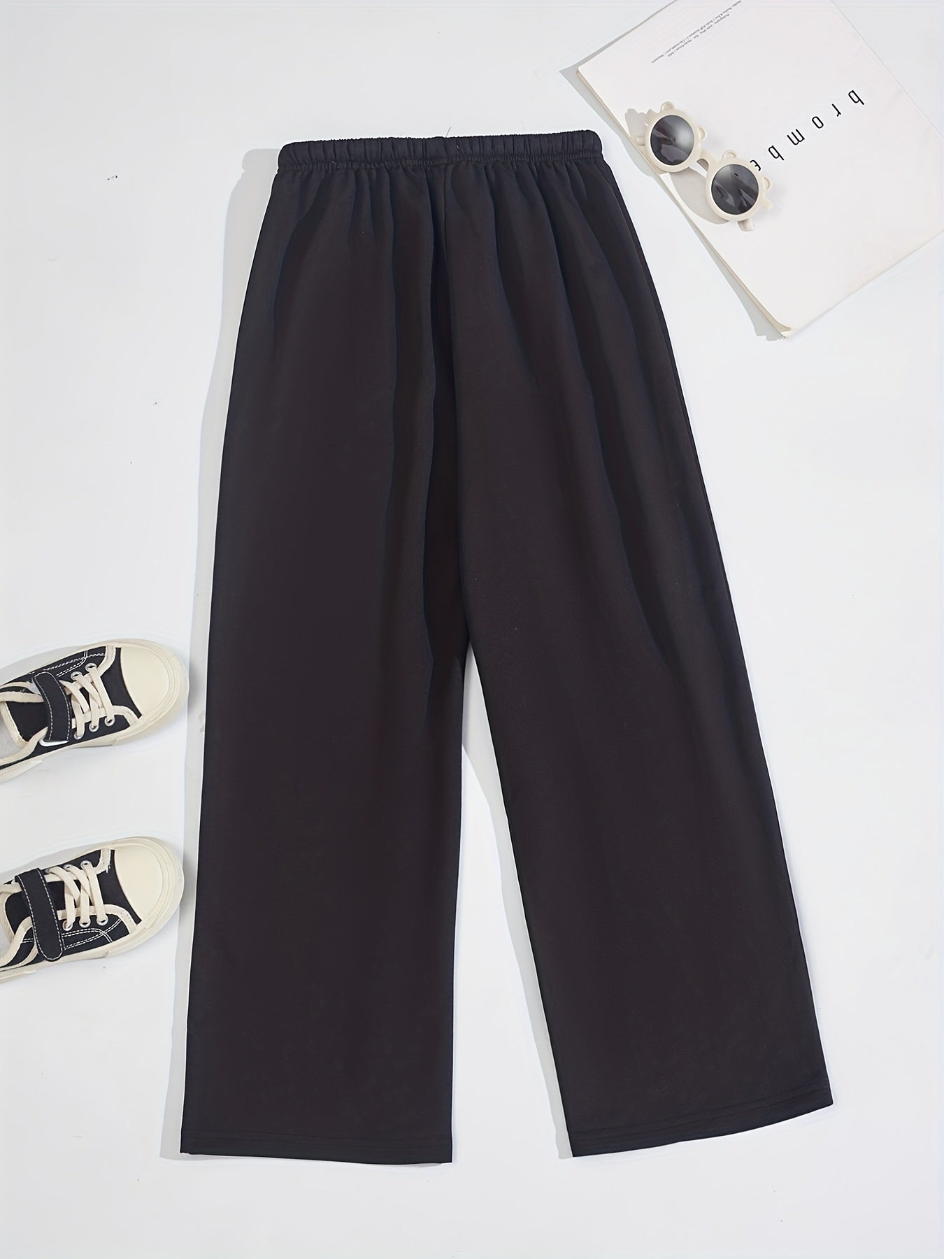Kid Girls' Letter Tag Flare Leg Trousers for Sports Leisure