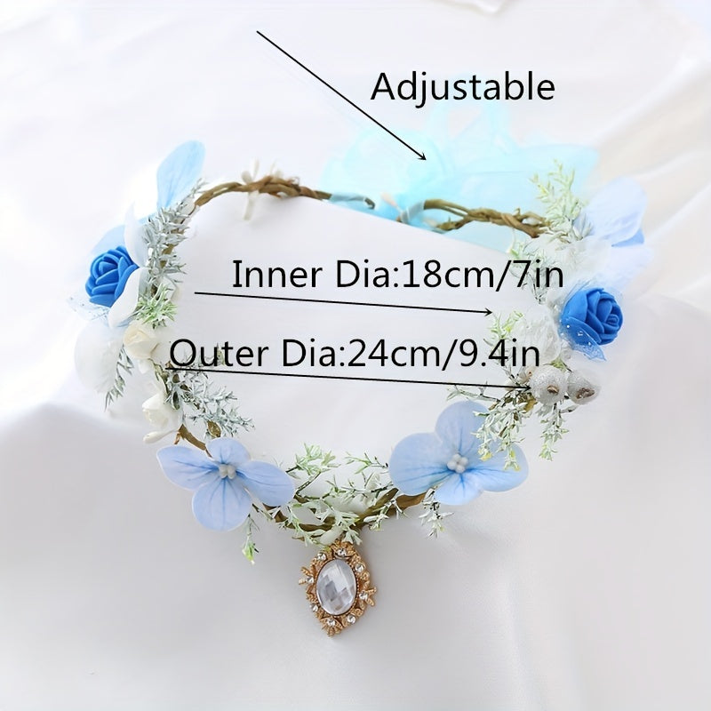 1pc Girl's Simulated Rose Fairy Garland for Christmas Wedding Party