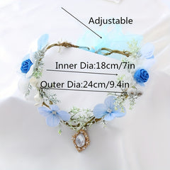1pc Girl's Simulated Rose Fairy Garland for Christmas Wedding Party