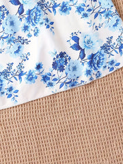 Floral Print Slip Nightdress with Lace Detail
