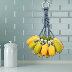 Boho Banana Hanger with Wooden Beads Fruit Vegetables Organizer