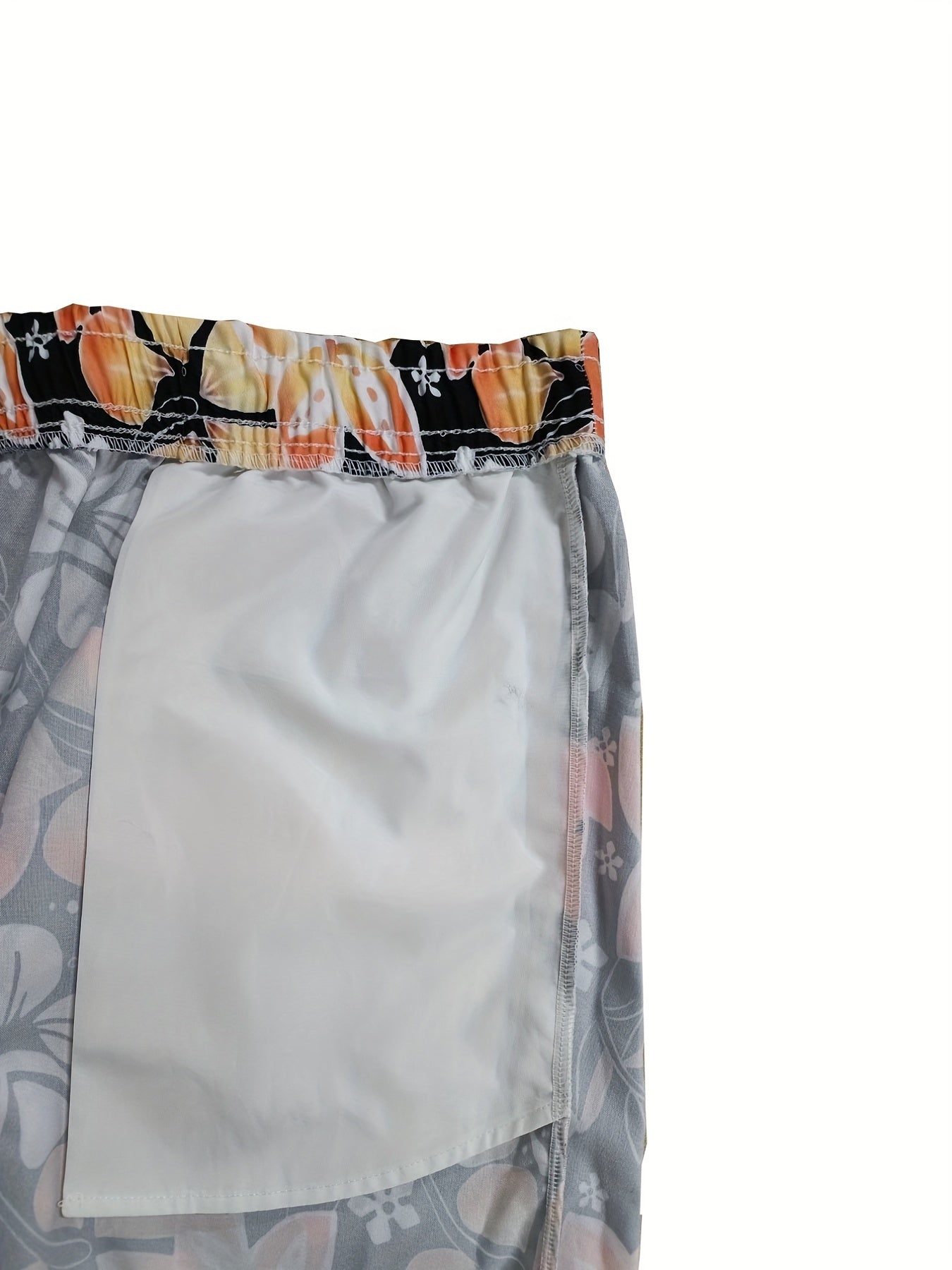 Men s Casual Booming Flowers Graphic Print Beach Shorts