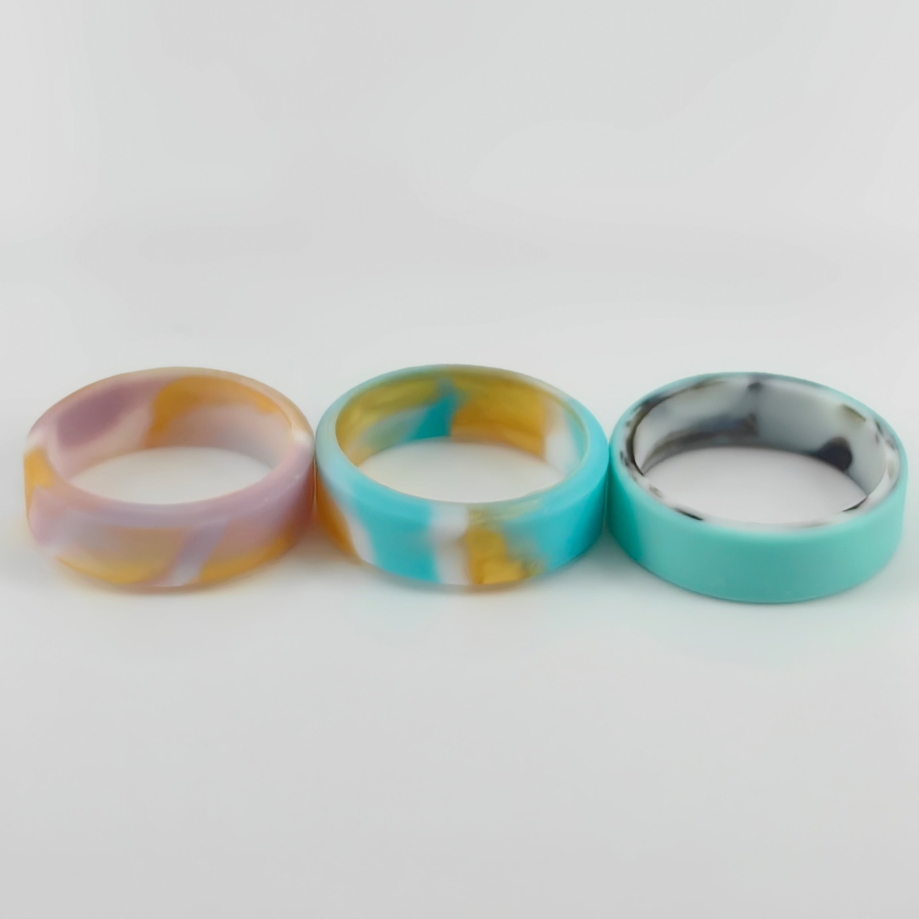 3 Pack Silicone Rings for Women and Men, Fashionable and Double-Layered Styles