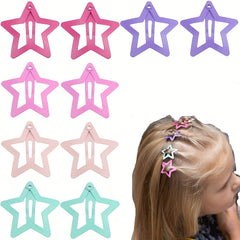 10pcs Colorful Star Snap Hair Clips for Girls Toddlers