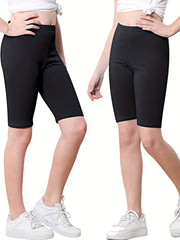 5pcs Girls' Modal Basic Bike Shorts for Kids Stretch Slim Fit