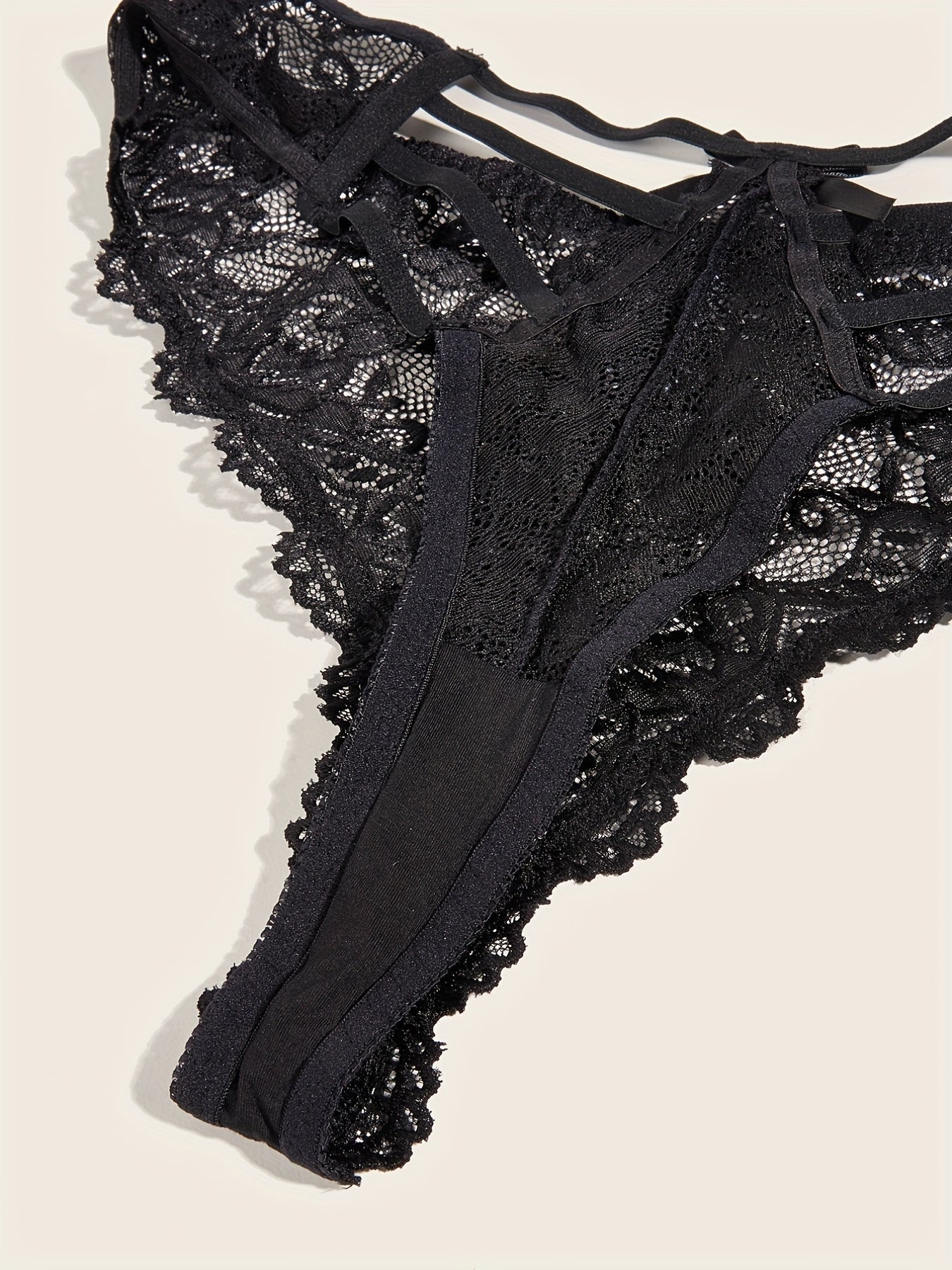 Floral Lace Cut Out High Waist Panties