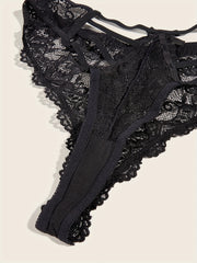 Floral Lace Cut Out High Waist Panties