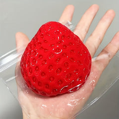Red Strawberry Squishy Stress Relief Toy TPR Material Fun