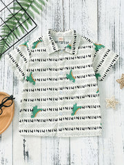 Boys Letter Dinosaur Print Shirt Kids Summer Clothes