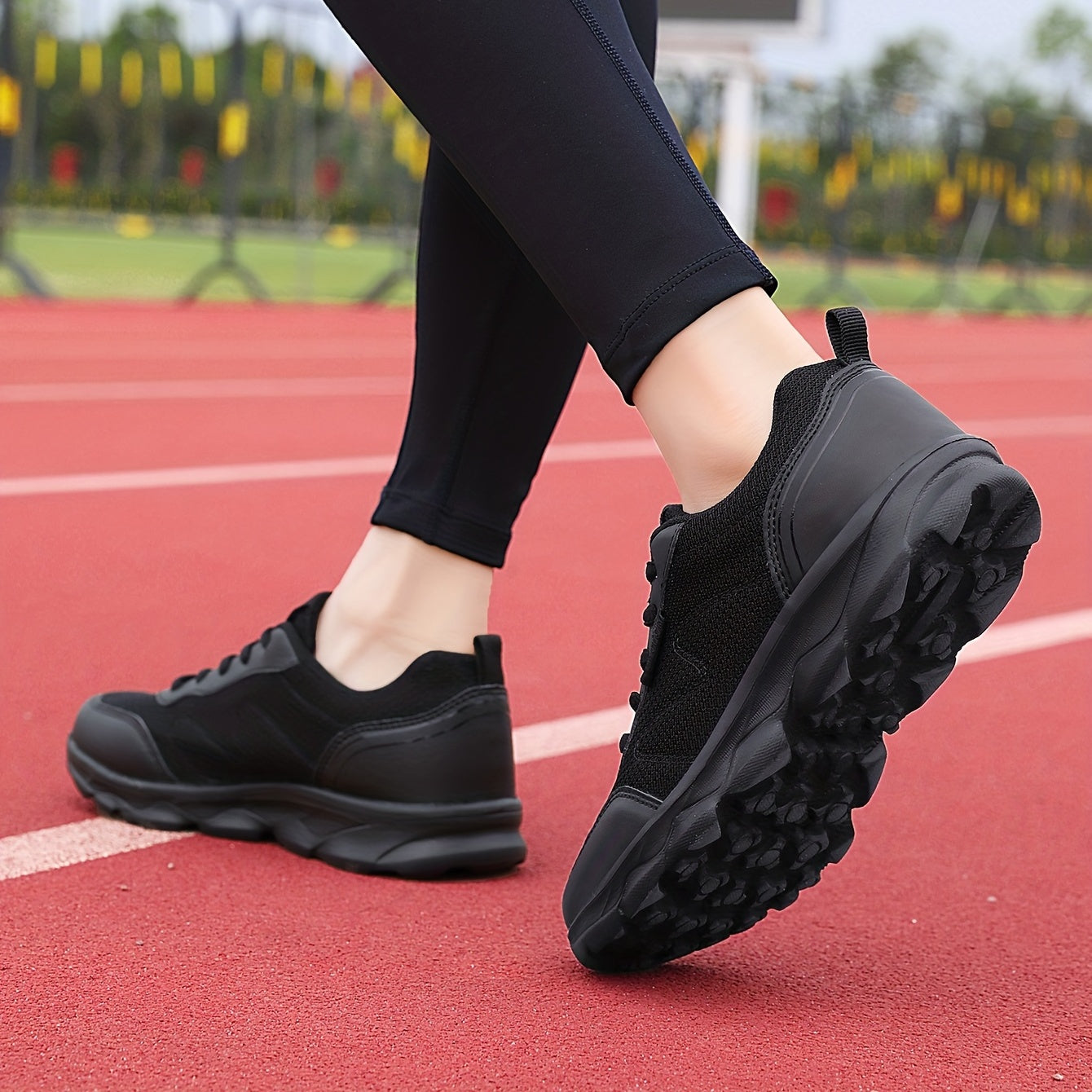 Mesh Non Slip Work Shoes for Women Soft Sole Lace Up Running Sports Shoes