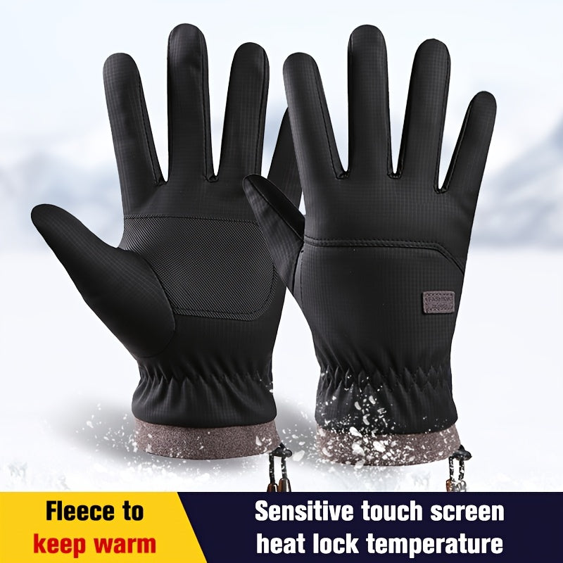 Men's Windproof Waterproof Warm Touch Screen Ski Gloves