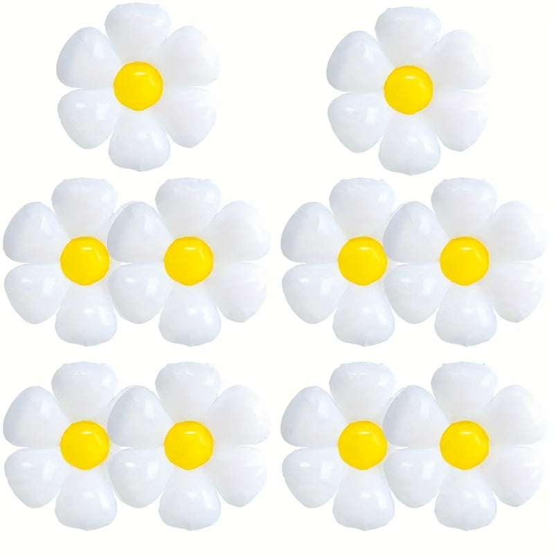 10pcs Daisy Egg Flower Aluminum Film Balloon