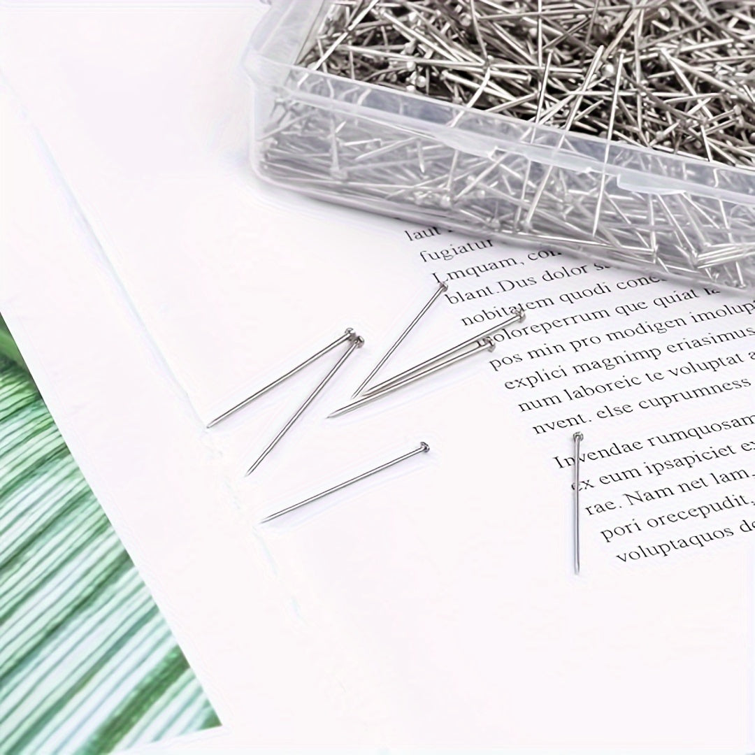 1000pcs Stainless Steel Straight Needle for Jewelry Sewing Crafts