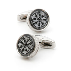 Retro Pattern Silver Men's Cufflinks