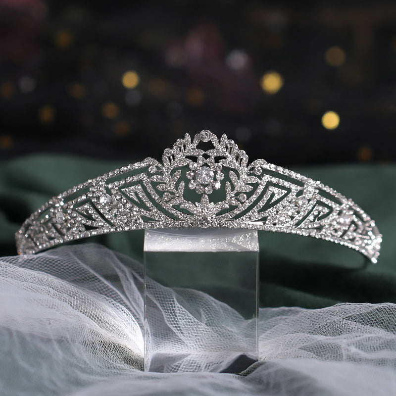 Royal Wedding Tiara Bridal Headpiece Zircon Plated Golden Gift