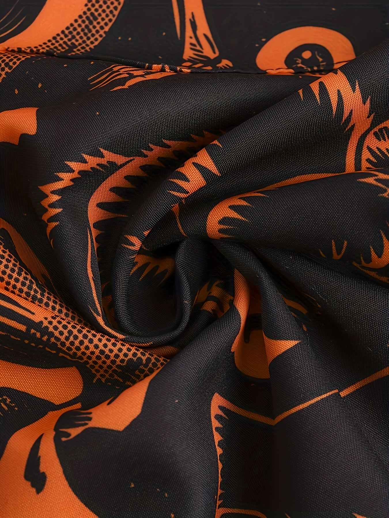 Men's Pumpkin Print Button Up Short Sleeve Shirt