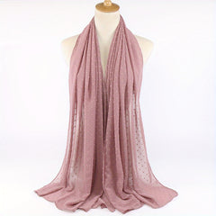 Fur Ball Chiffon Long Scarf Sun Protection Shawl Turban Head Scarf