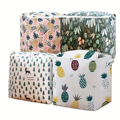 Pattern Storage Box Zipper Dustproof Organizer Foldable Clothes Container