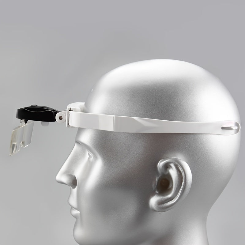 Head Mounted Magnifier With 2 LED Lights Hands Magnifier