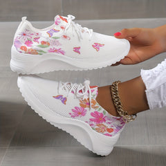 Butterfly & Flower Pattern Soft Sole Woven Shoes