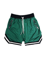 Men's Zip Pocket Drawstring Shorts Activewear Comfy Loose Block Shorts