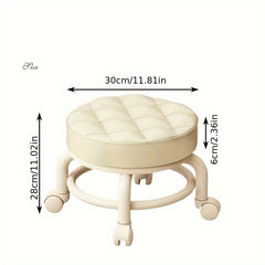 Universal Wheel Low Stool Small Round Rolling Stool with Rotating Casters