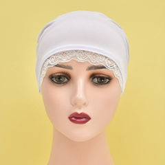 Lace Turban Cap Elastic Head Wrap Bonnet - Chemo Hats