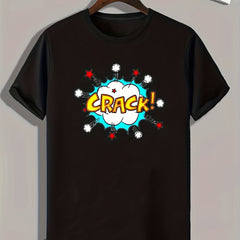 CRACK Print Men's Sports T-Shirt Graphic Tee Summer Outdoor