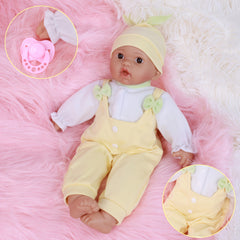 FUBCGS 16 Inch Realistic Reborn Baby Doll Soft Vinyl Body Pink Outfit Bow