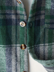 Boys Plaid Print Hooded Shirt Coat Long Sleeve Casual Button Closure