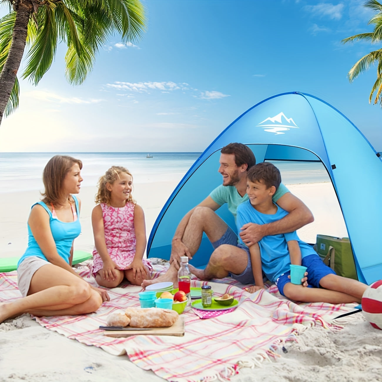 Large Pop Up Beach Tent UV Protection Lightweight Portable Tent