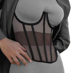 Strapless Corset Bustier Tummy Control Lace Up Body Shaper Women's Lingerie