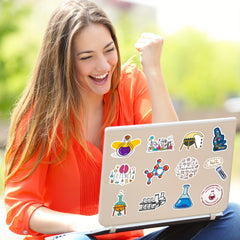 50pcs Science Stickers Chemistry Biology Physics Science Classroom Decor
