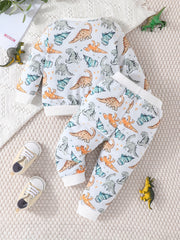 Dino Baby Boy's 2pc Sweatshirt & Sweatpants Set Casual Outfits