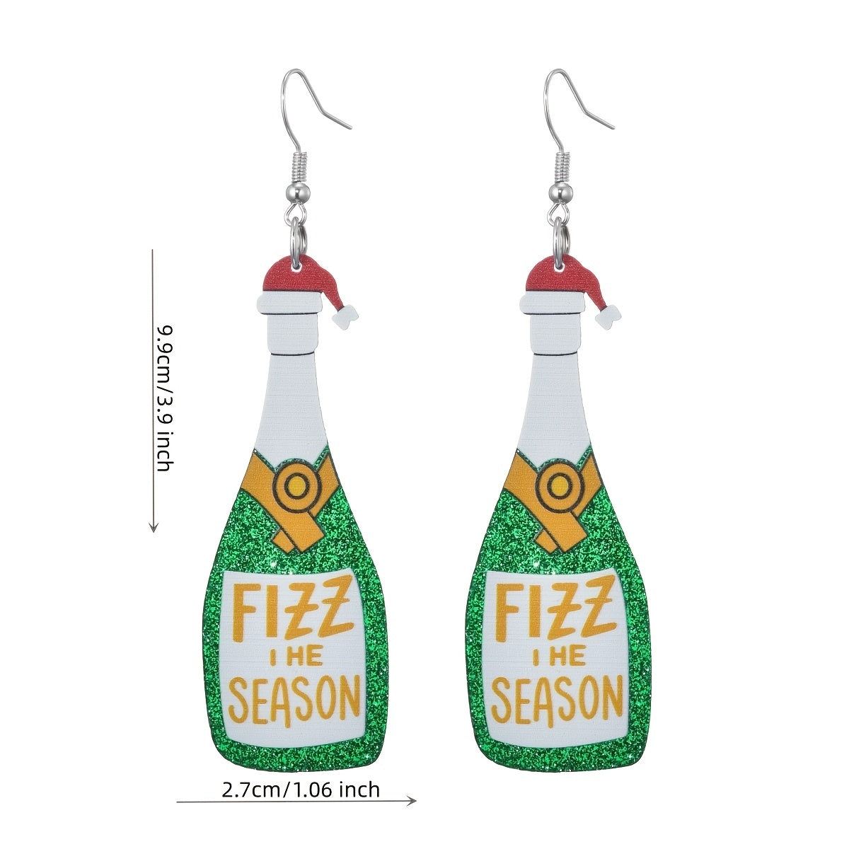 Christmas Beer Bottle Dangle Ear Stud Festivals Accessories