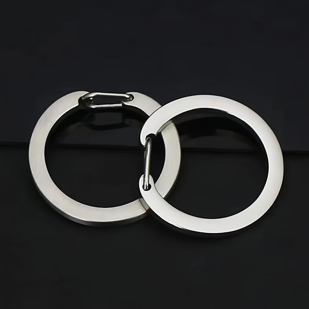 10pcs Stainless Steel Round Carabiner Snap Clip Rigger Spring Key Ring