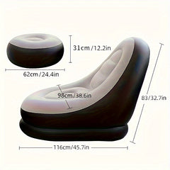 Inflatable Leisure Sofa Chair and Footstool Set for Camping and Travel
