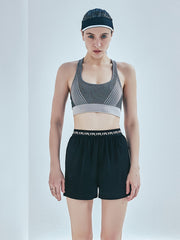 Letter Pattern Waist Fitness Causal Shorts for Women